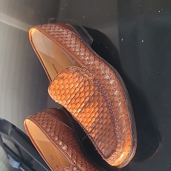 Florsheim Men's Shoes Size 10 Royal Imperial Brown Woven Leather Vintage Loafer - Picture 2 of 9